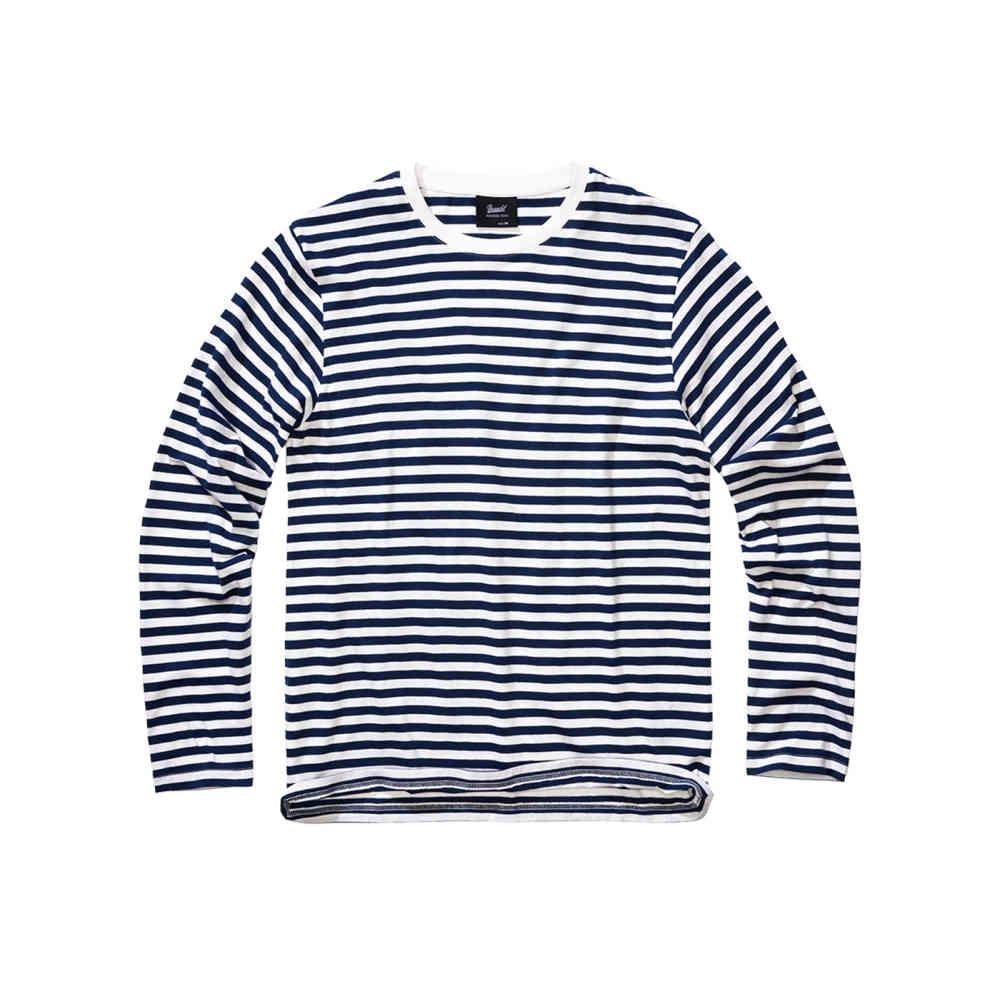 Brandit - Jersey Stripe Lange ärmel top - Blau/Weiß